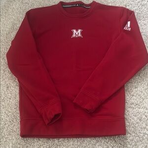 Adidas Miami University Red Crewneck Sweatshirt